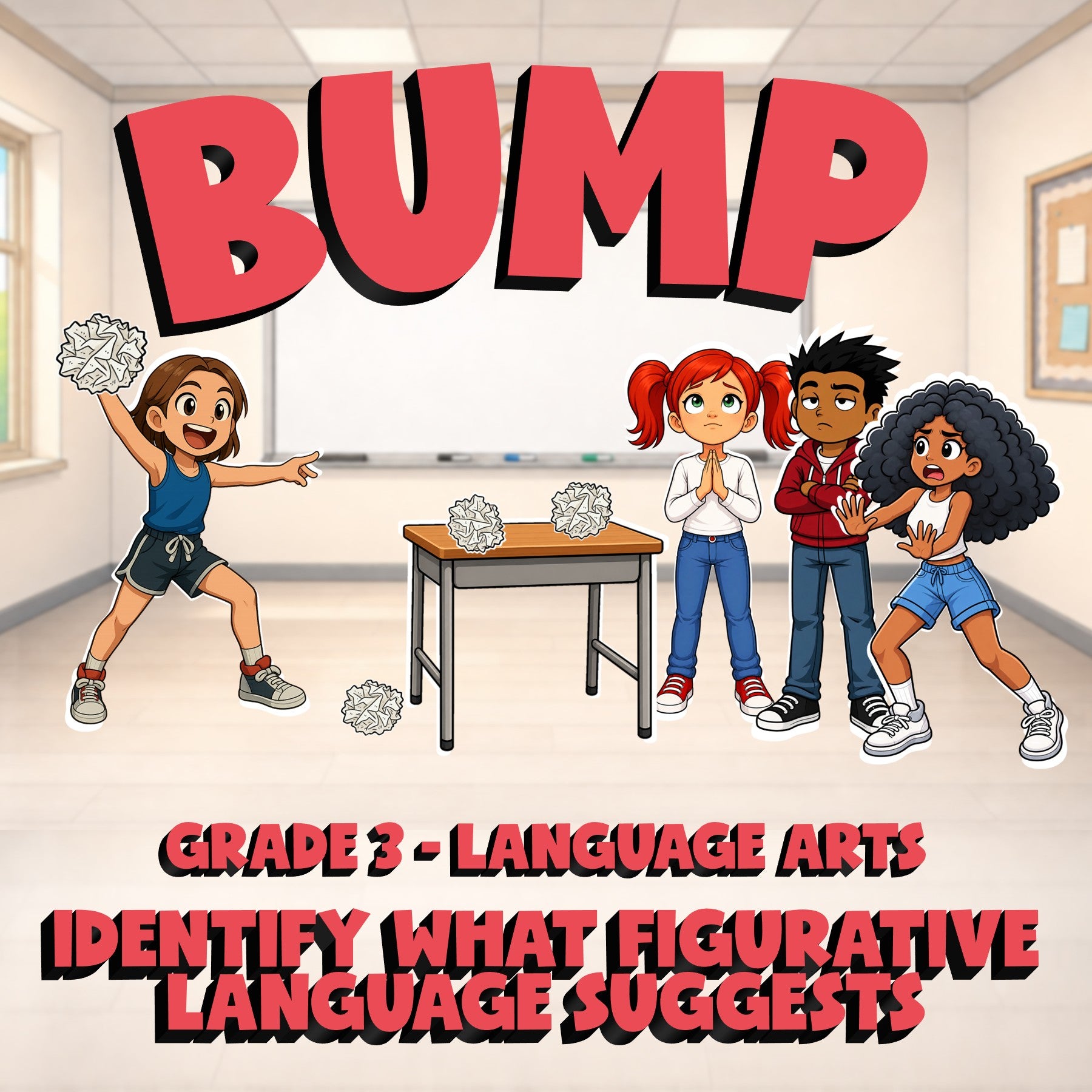 Identify What Figurative Language Suggests BUMP ELA Game - No Prep Grade 3