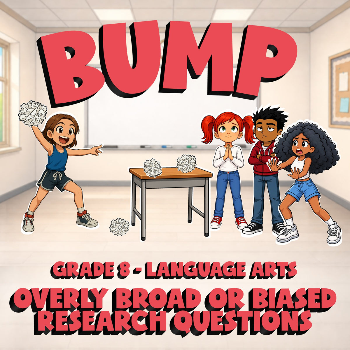 Overly Broad or Biased Research Questions BUMP ELA Game - No Prep Grade 8 Review