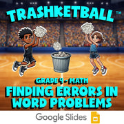 Finding Errors in Word Problems TRASHKETBALL Math Game - No Prep Grade 4 Review
