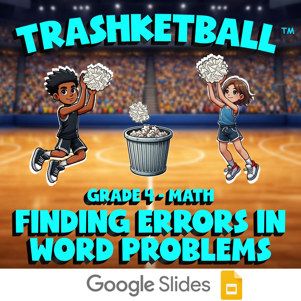 Finding Errors in Word Problems TRASHKETBALL Math Game - No Prep Grade 4 Review