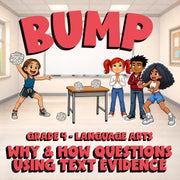 Why & How Questions Using Text Evidence BUMP ELA Game - No Prep Grade 4 Review