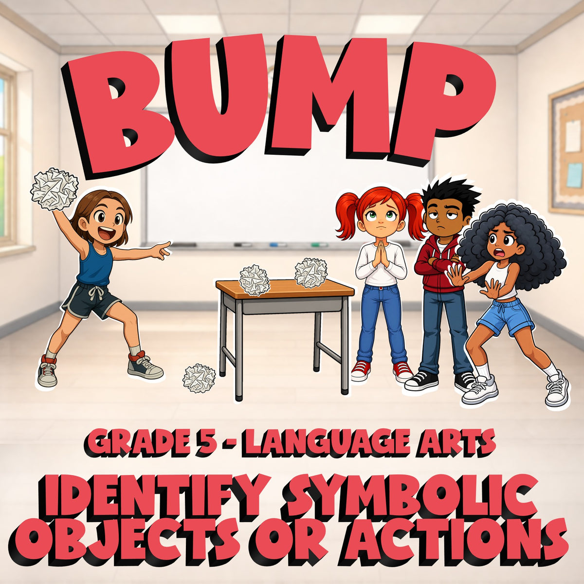 Identify Symbolic Objects or Actions BUMP ELA Game - No Prep Grade 5 Review