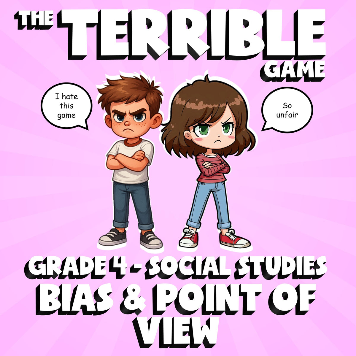 Bias & Point of View THE TERRIBLE GAME - No Prep Grade 4 Socials Review Activity