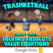 Solving Absolute Value Equations TRASHKETBALL Math Game - No Prep Grade 9 Review