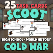 Cold War SCOOT TASK CARDS Game - No Prep World History Review Activity