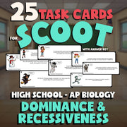 Dominance & Recessiveness SCOOT TASK CARDS Science Game - No Prep AP Biology