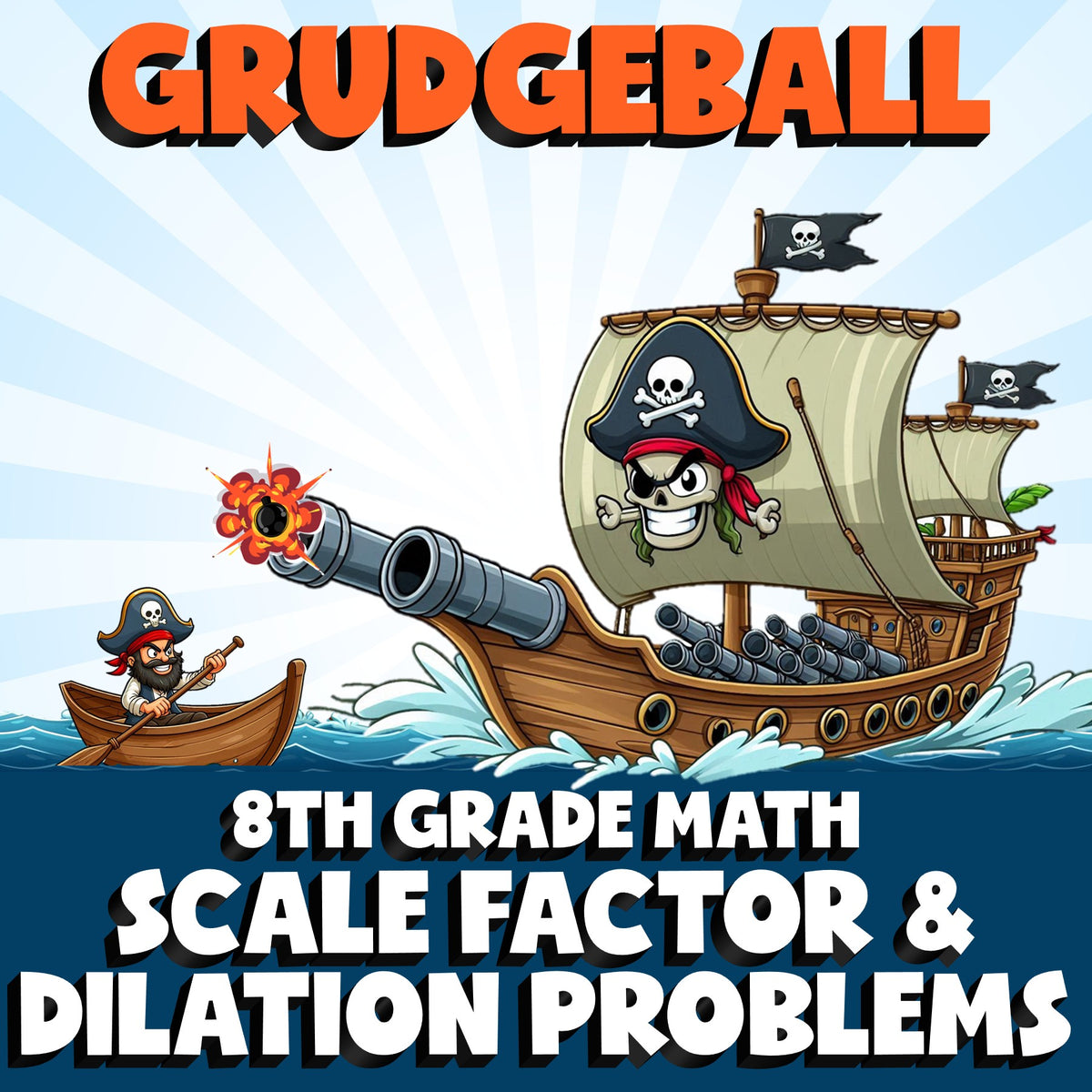 Scale Factor & Dilation Problems GRUDGEBALL Math Game - No Prep Grade 8 Review
