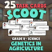 Genetics in Agriculture SCOOT TASK CARDS Science Game - No Prep Grade 8 Review