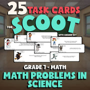 Math Problems in Science SCOOT TASK CARDS Math Game - No Prep Grade 7 Review