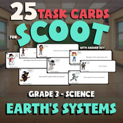 Earth’s Systems SCOOT TASK CARDS Science Game - No Prep Grade 3 Review Activity