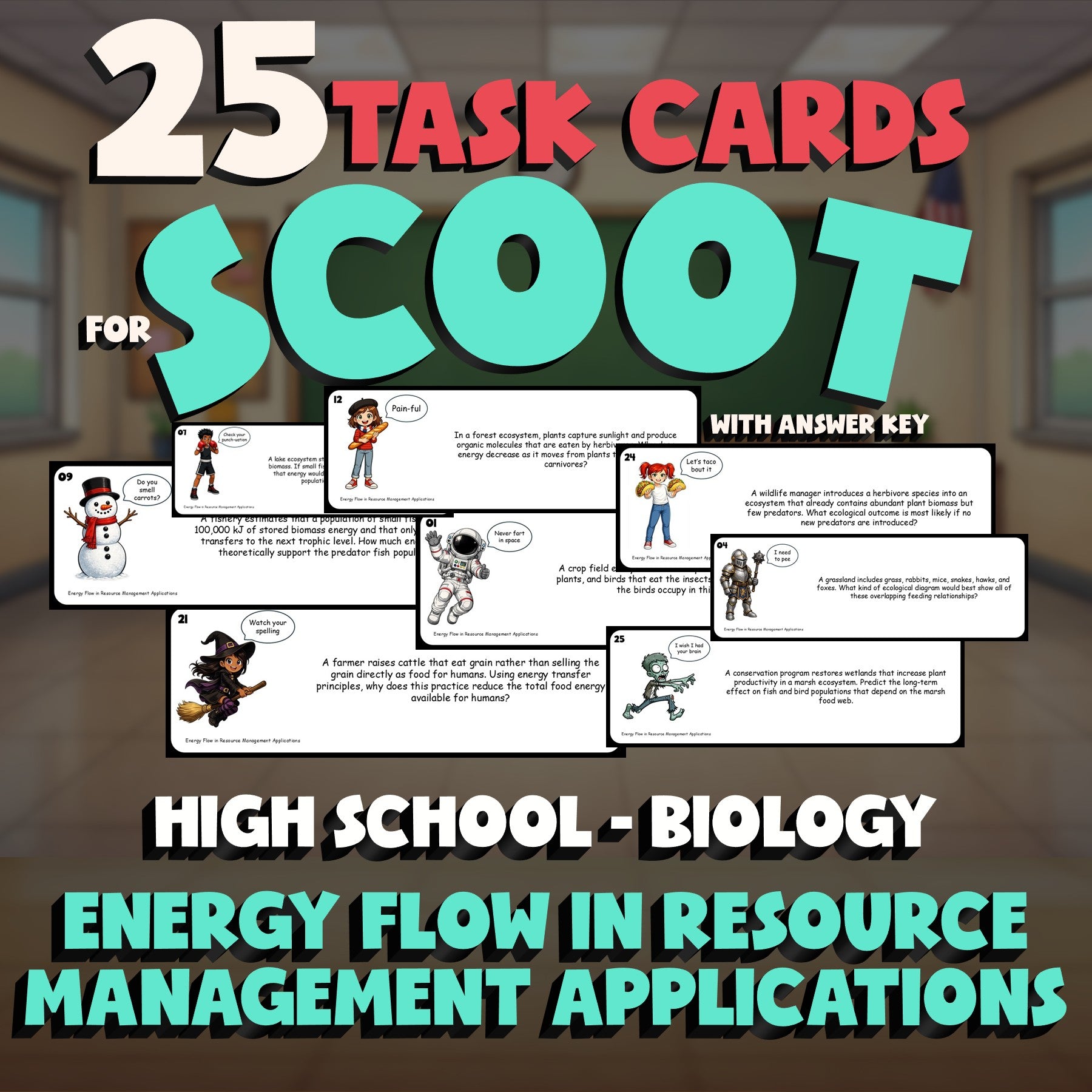 Energy Flow in Resource Management Applications SCOOT TASK CARDS Game Biology