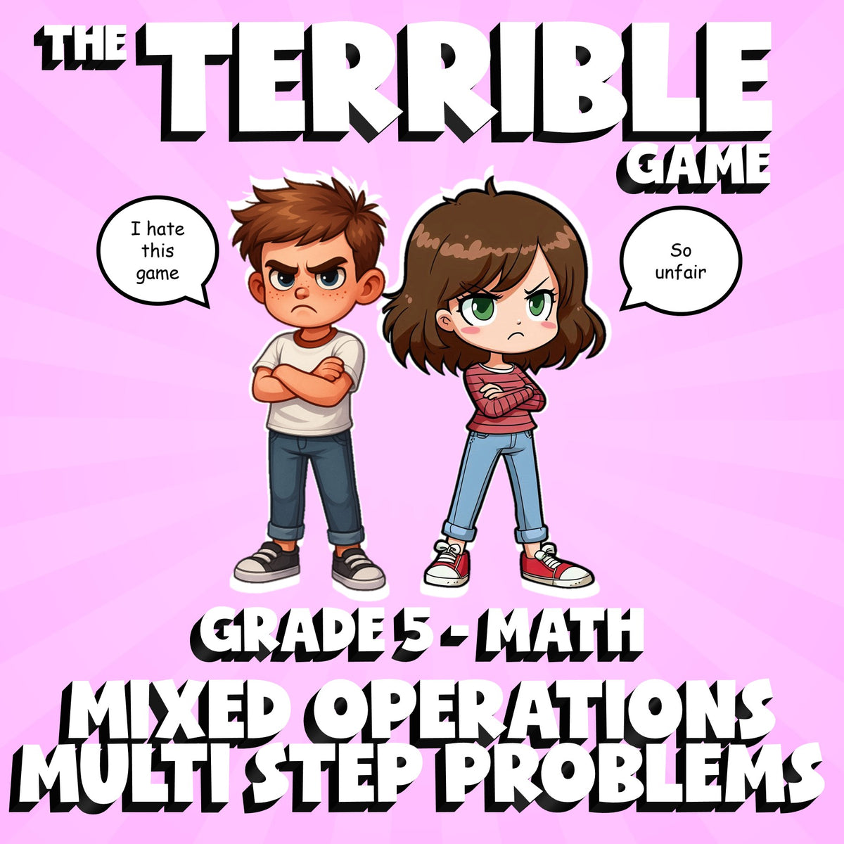 Mixed Operations Multi Step Problems THE TERRIBLE GAME - Grade 5 Math Review