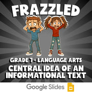 Central Idea of an Informational Text FRAZZLED ELA Game - No Prep Grade 7 Review