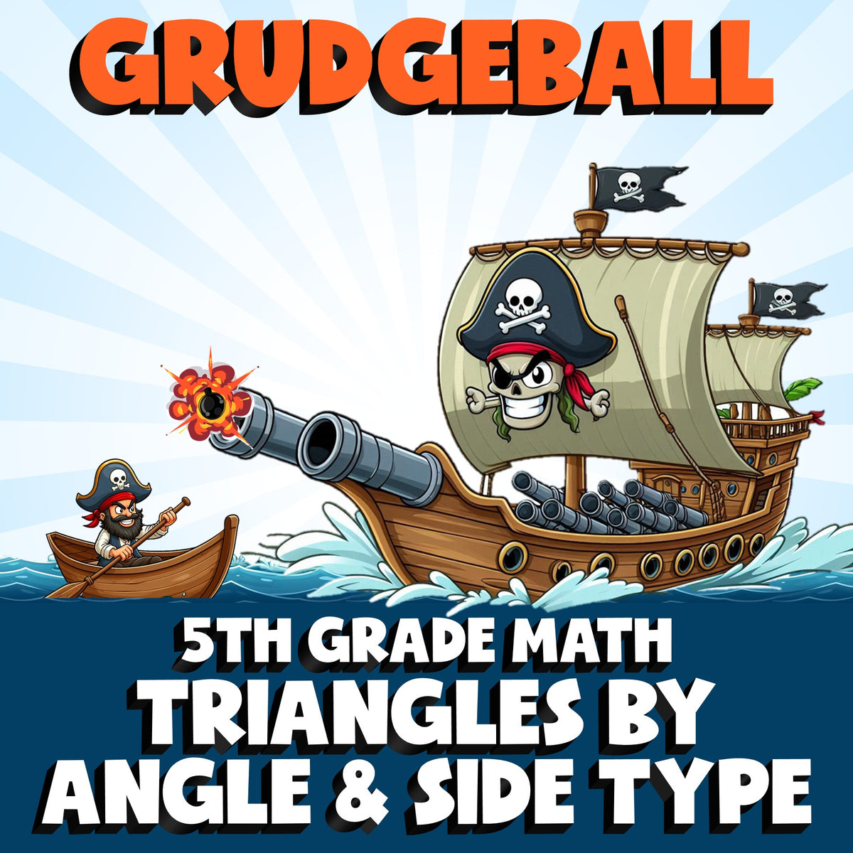 Triangles by Angle & Side Type GRUDGEBALL Math Game - No Prep Grade 5 Review