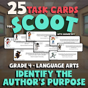 Identify the Author’s Purpose SCOOT TASK CARDS ELA Game - No Prep Grade 4 Review