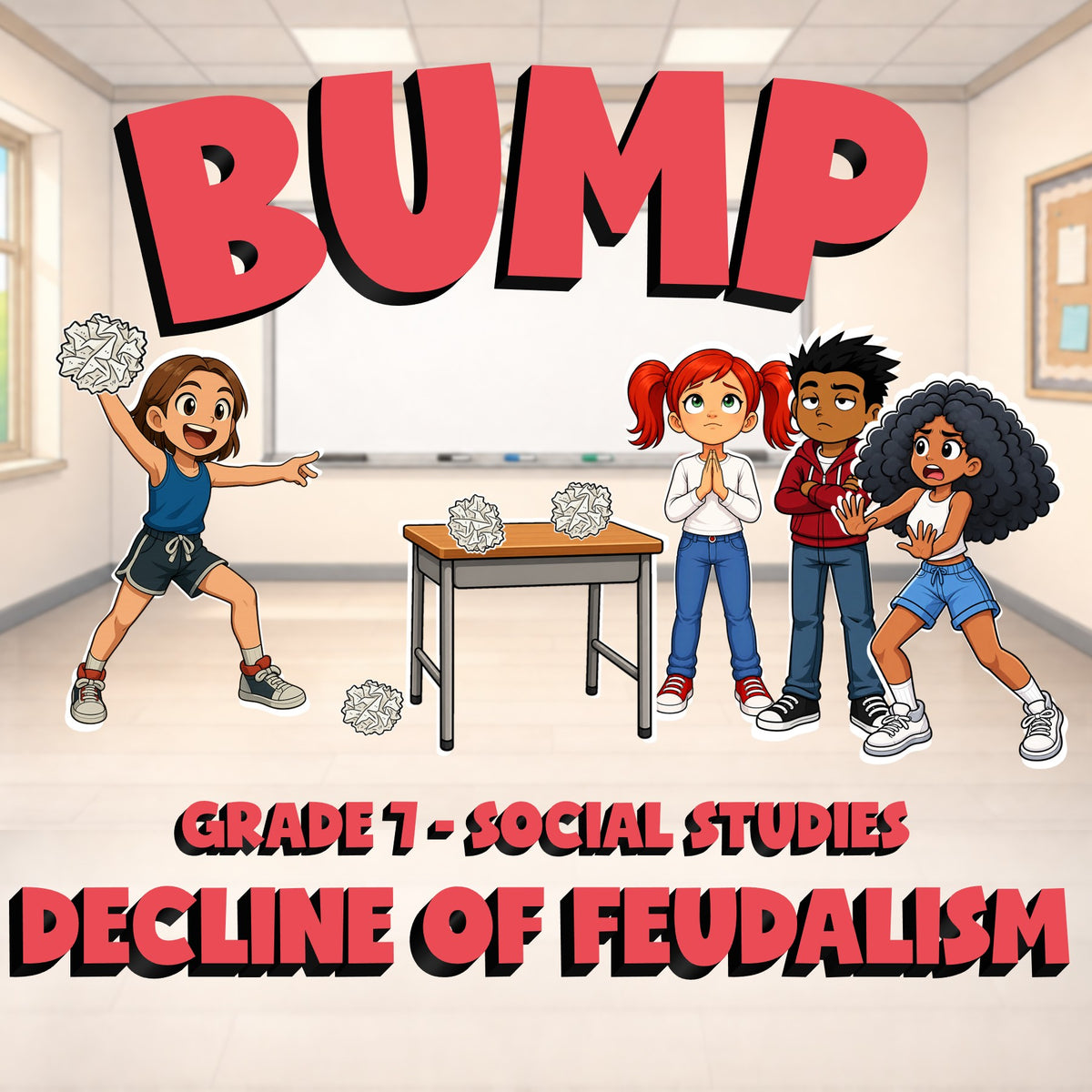 Decline of Feudalism BUMP Socials Game - No Prep Grade 7 Review Activity
