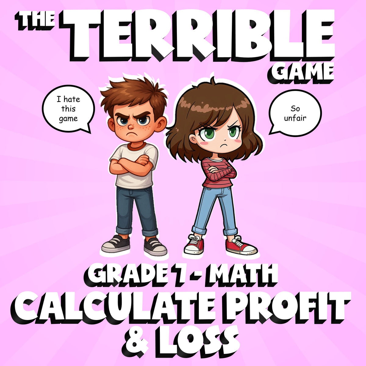 Calculate Profit & Loss THE TERRIBLE GAME - No Prep Grade 7 Math Review Activity