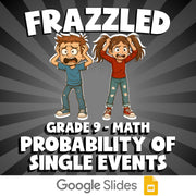 Probability of Single Events FRAZZLED Math Game - No Prep Grade 9 Review