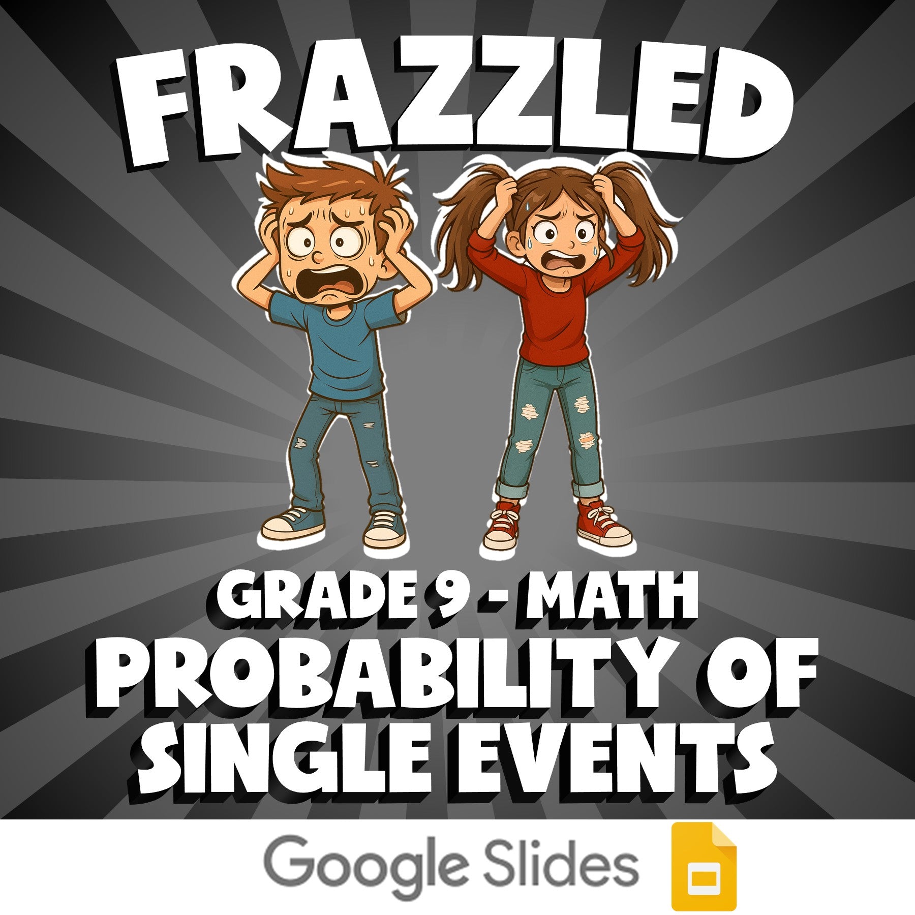 Probability of Single Events FRAZZLED Math Game - No Prep Grade 9 Review