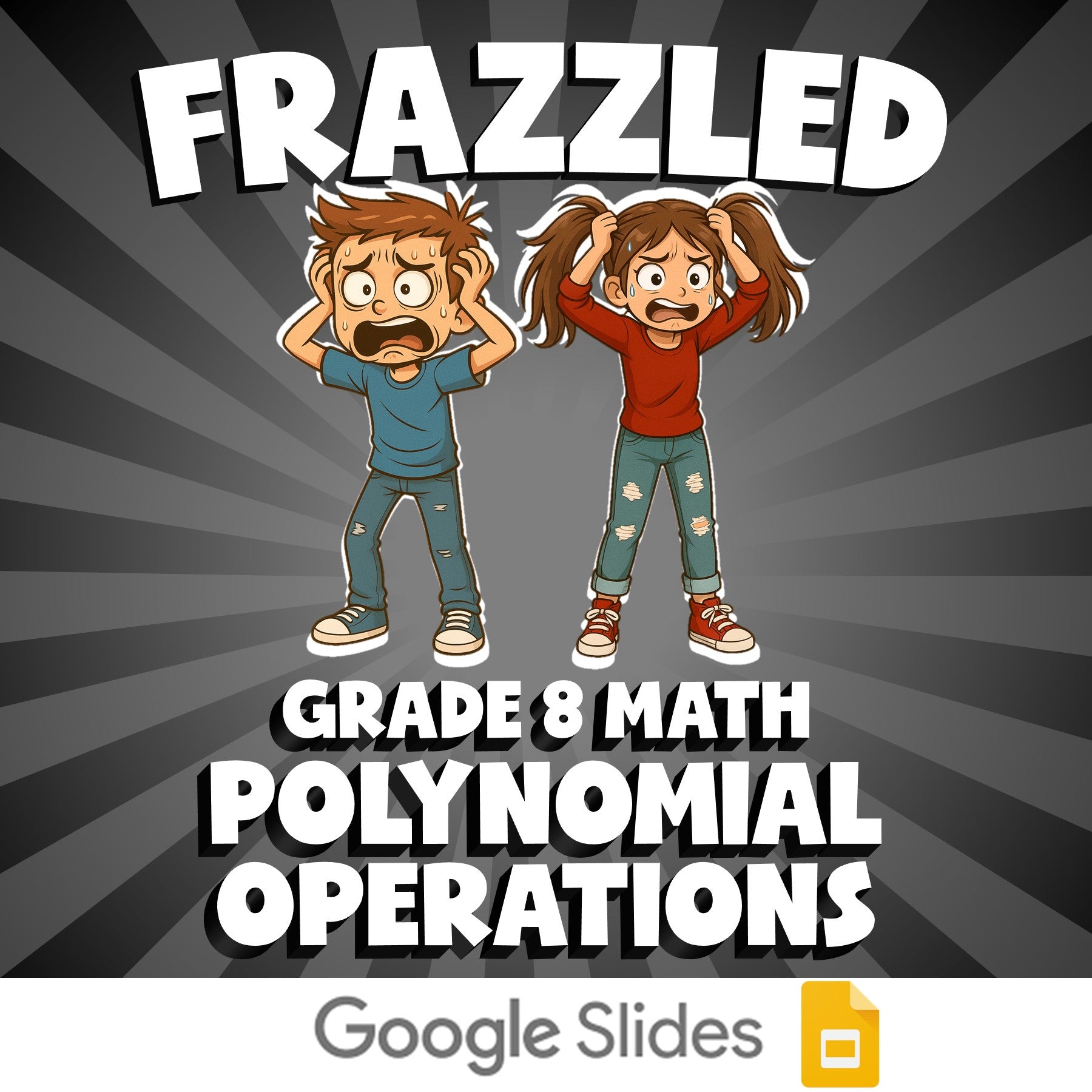 Polynomial Operations FRAZZLED Math Game - No Prep Grade 8 Review Activity