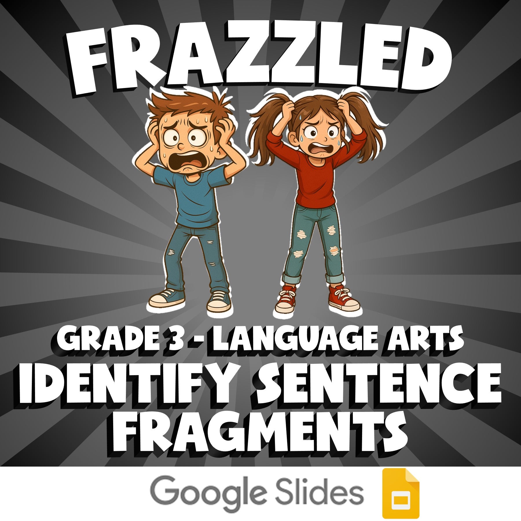Identify Sentence Fragments FRAZZLED ELA Game - No Prep Grade 3 Review Activity