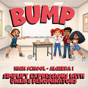 Simplify Expressions With Unlike Denominators BUMP Math Game - No Prep Algebra 1