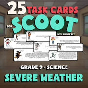 Severe Weather SCOOT TASK CARDS Science Game - No Prep Grade 9 Review Activity