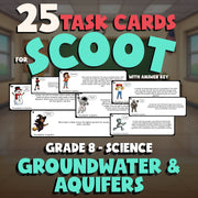Groundwater & Aquifers SCOOT TASK CARDS Science Game - No Prep Grade 8 Review