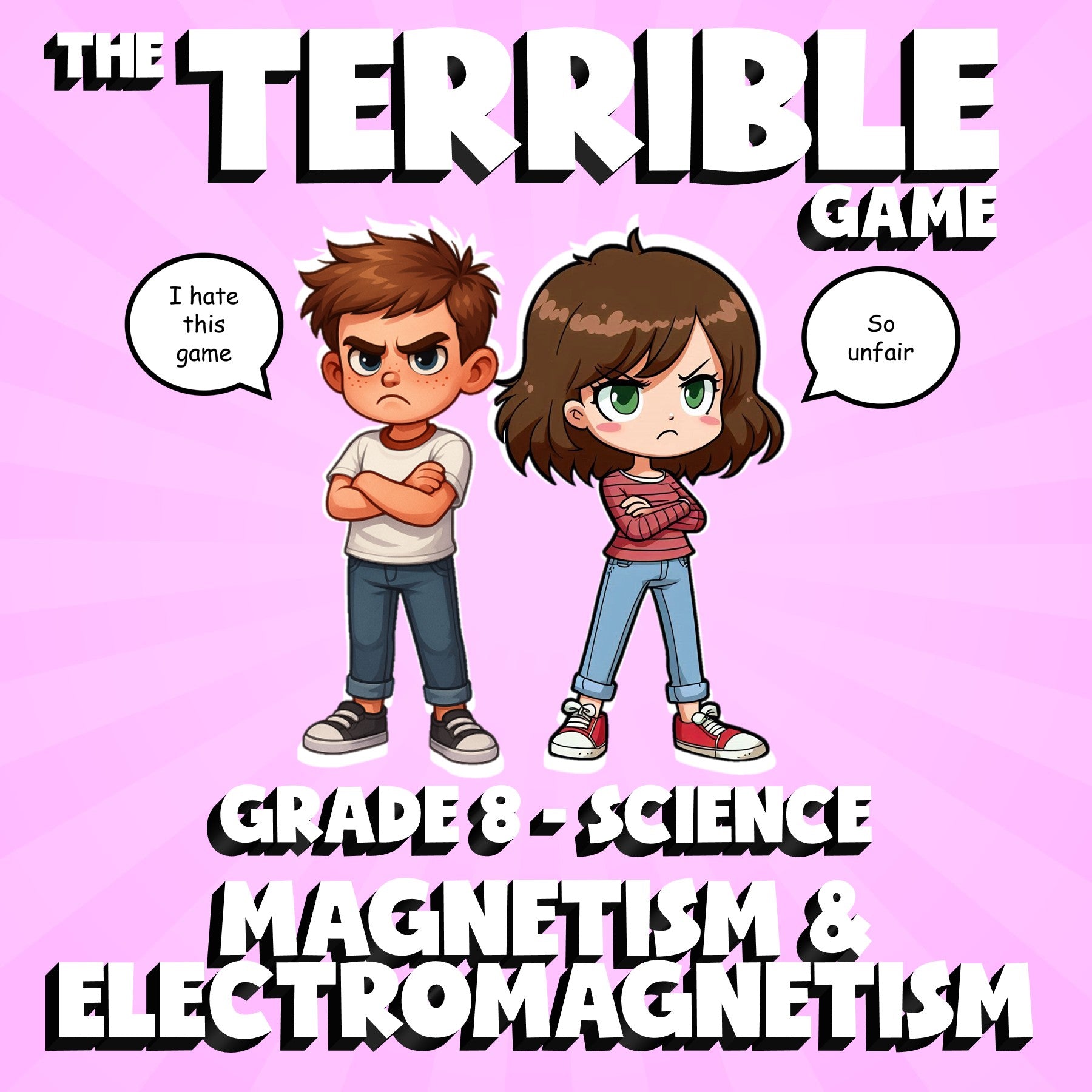 Magnetism & Electromagnetism THE TERRIBLE GAME - No Prep Grade 8 Science Review