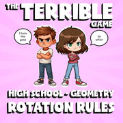 Rotation Rules THE TERRIBLE GAME - No Prep Geometry Math Review Activity