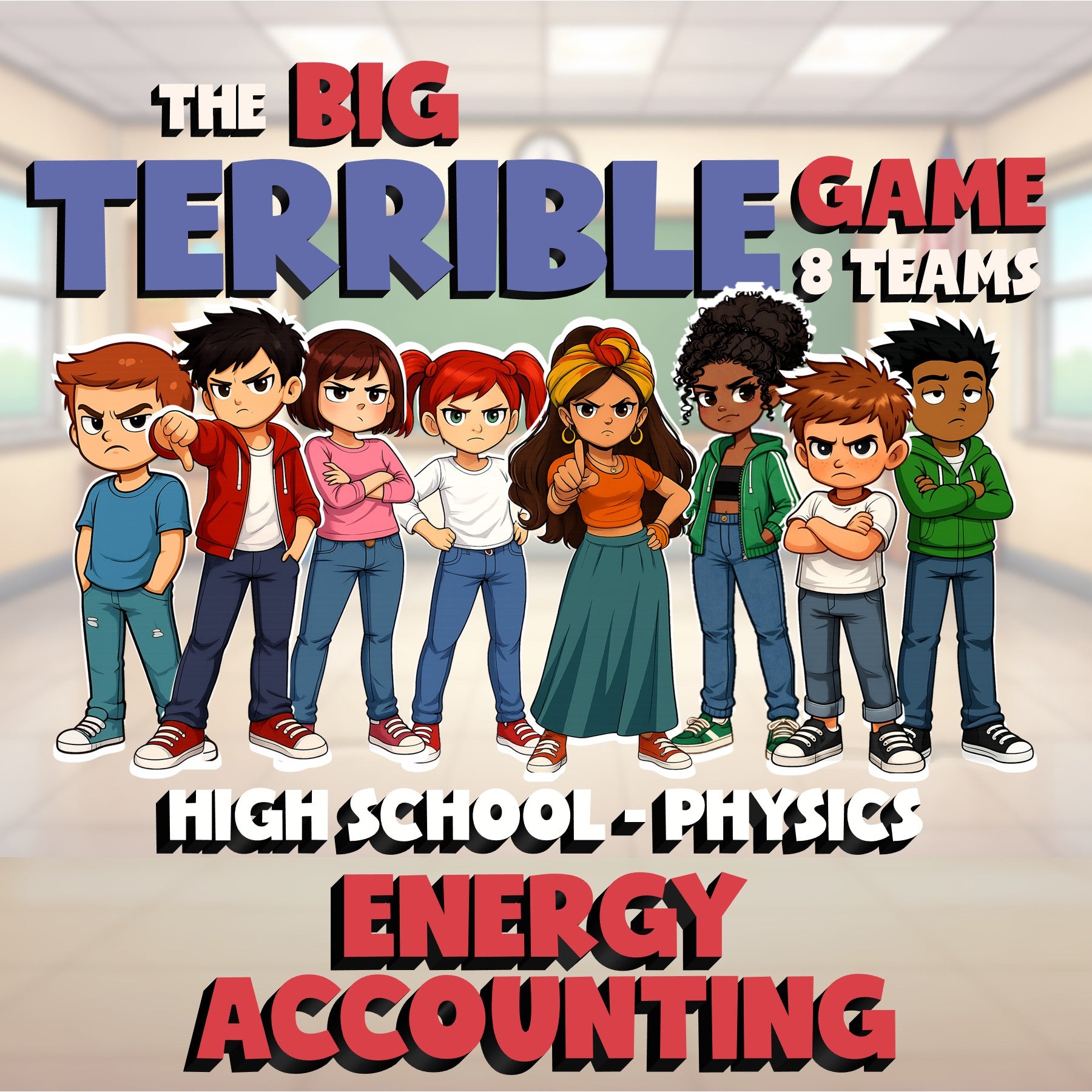 Energy Accounting BIG TERRIBLE GAME - No Prep Physics Science Review Activity