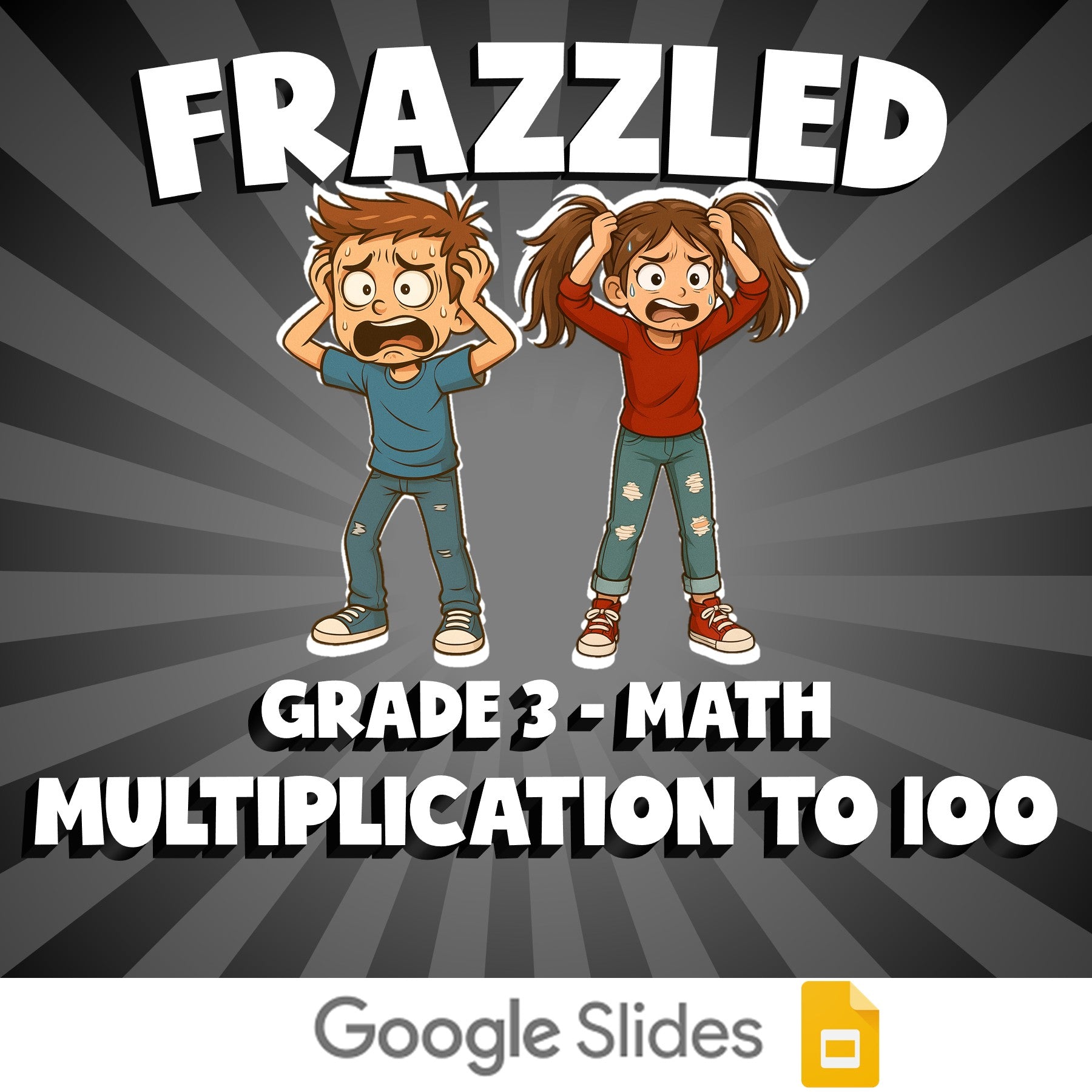Multiplication to 100 FRAZZLED Math Game - No Prep Grade 3 Review Activity