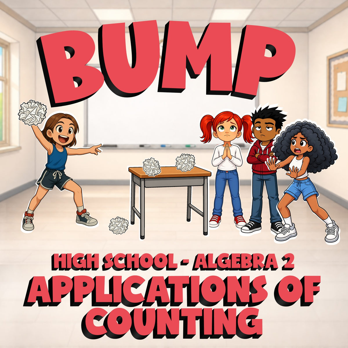 Applications of Counting BUMP Math Game - No Prep Algebra 2 Review Activity