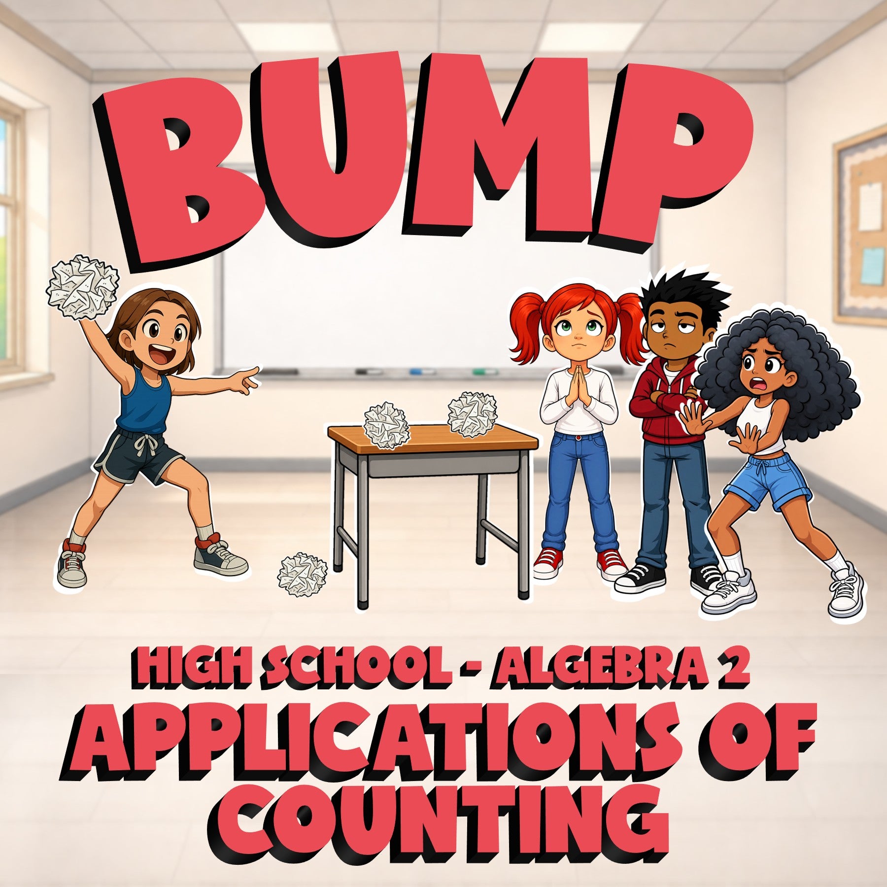Applications of Counting BUMP Math Game - No Prep Algebra 2 Review Activity