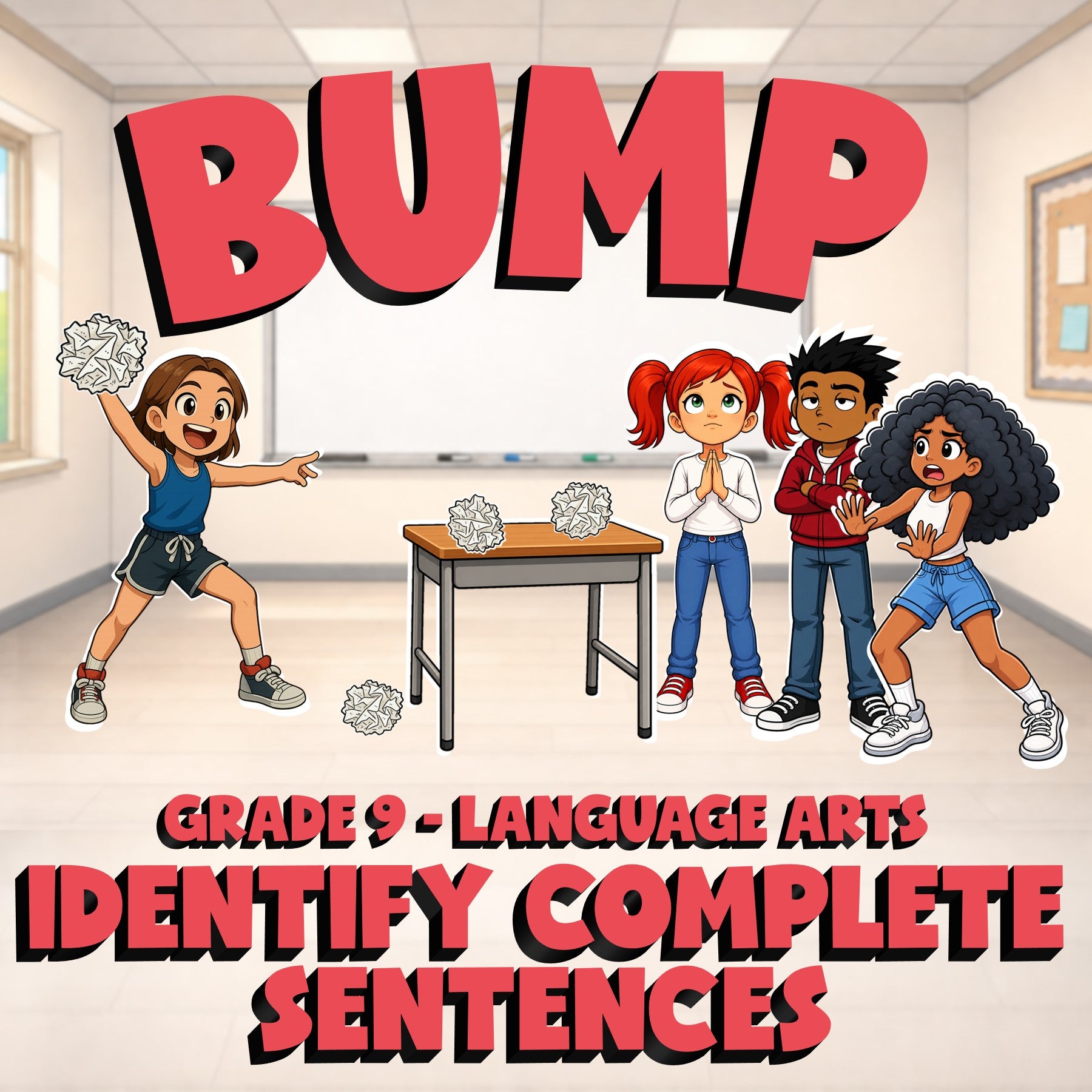 Identify Complete Sentences BUMP ELA Game - No Prep Grade 9 Review Activity