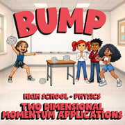 Two Dimensional Momentum Applications BUMP Science Game - No Prep Physics Review
