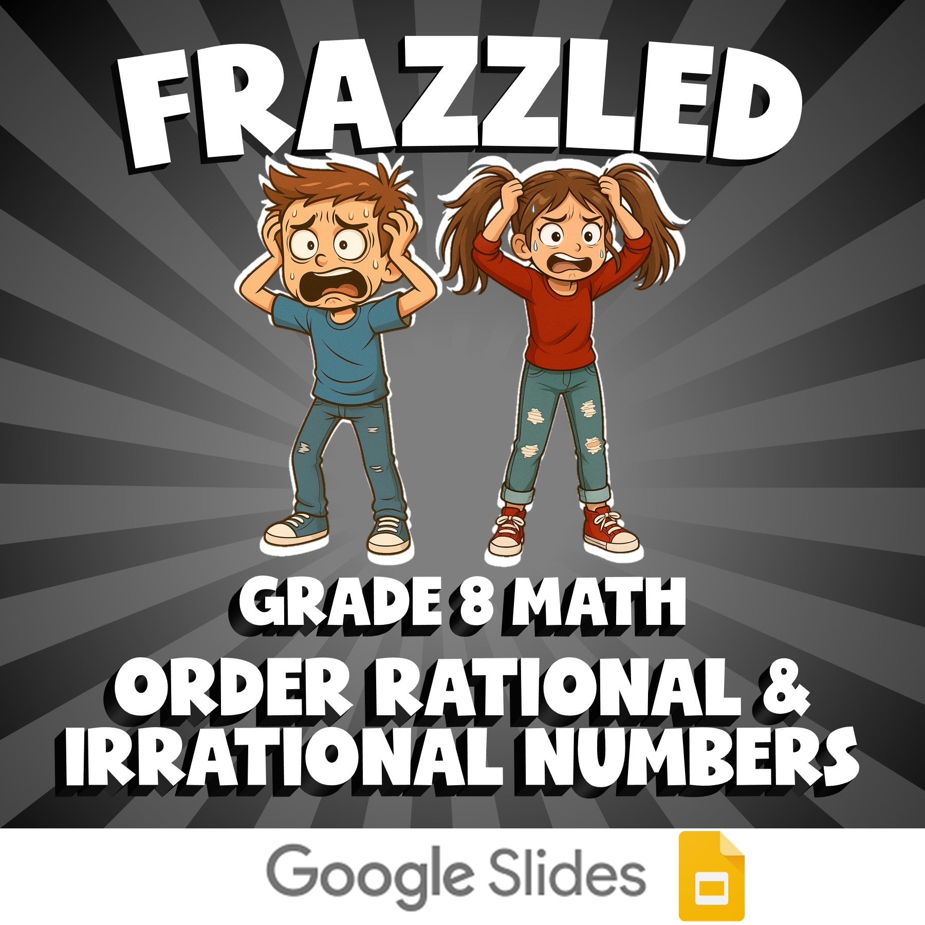 Order Rational & Irrational Numbers FRAZZLED Math Game - No Prep Grade 8 Review
