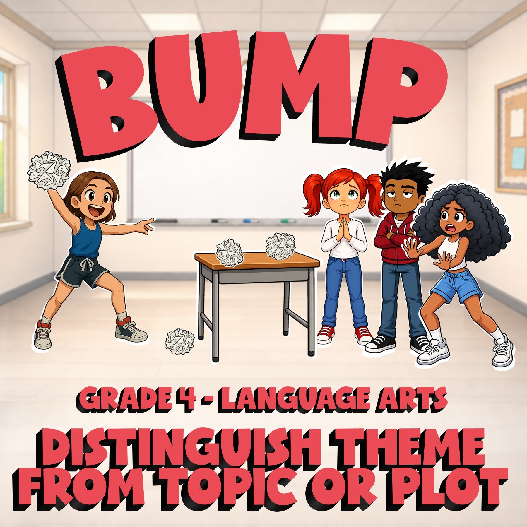Distinguish Theme From Topic or Plot BUMP ELA Game - No Prep Grade 4 Review