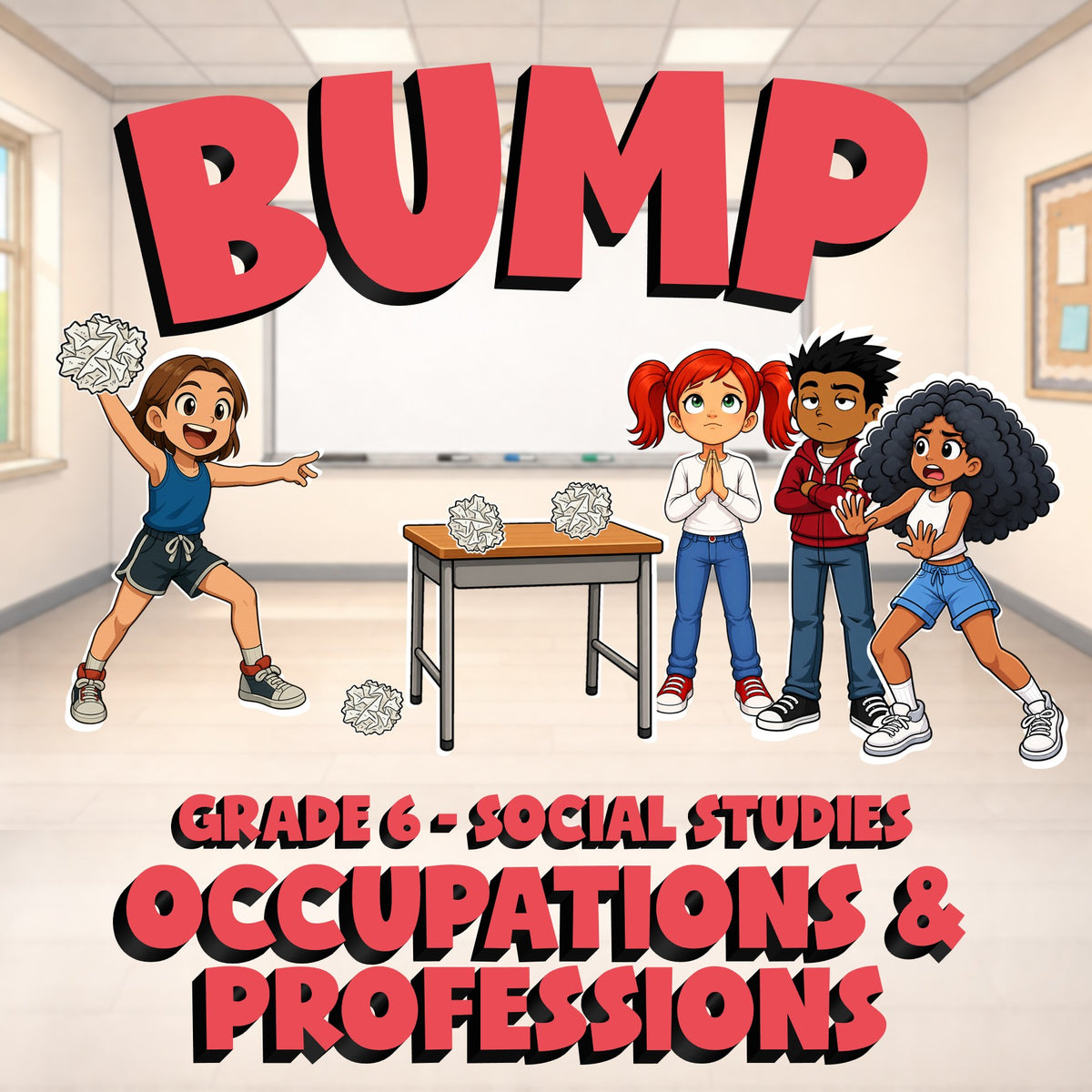 Occupations & Professions BUMP Socials Game - No Prep Grade 6 Review Activity