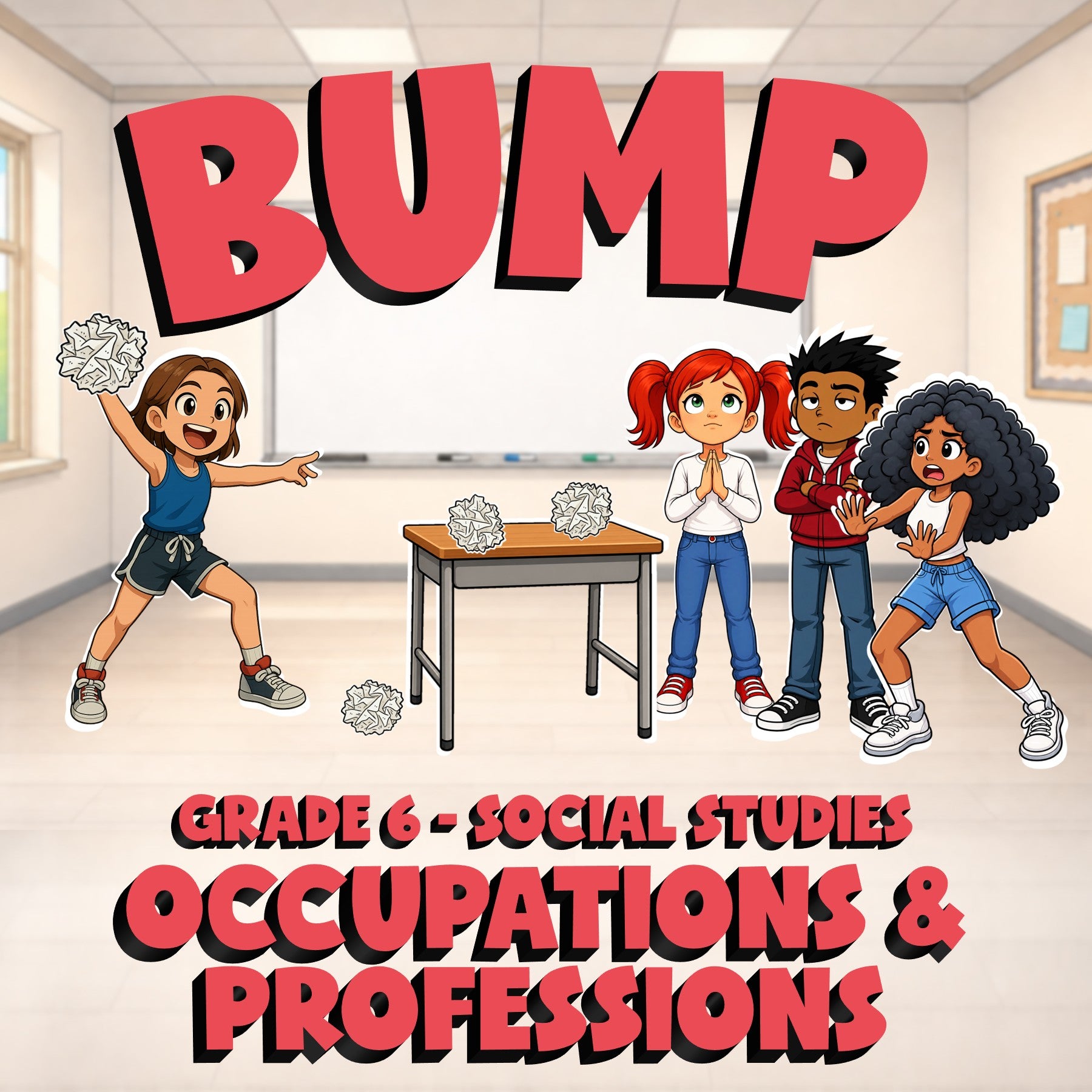 Occupations & Professions BUMP Socials Game - No Prep Grade 6 Review Activity