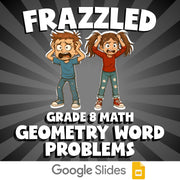 Geometry Word Problems FRAZZLED Math Game - No Prep Grade 8 Review Activity