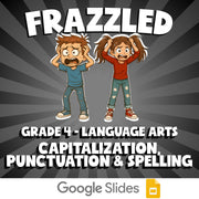 Capitalization, Punctuation & Spelling FRAZZLED ELA Game - No Prep Grade 4