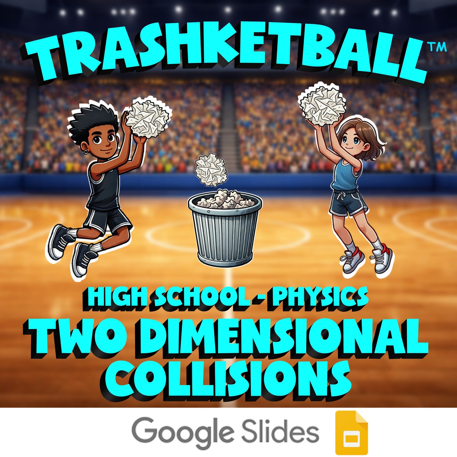 Two Dimensional Collisions TRASHKETBALL Science Game - No Prep Physics Review