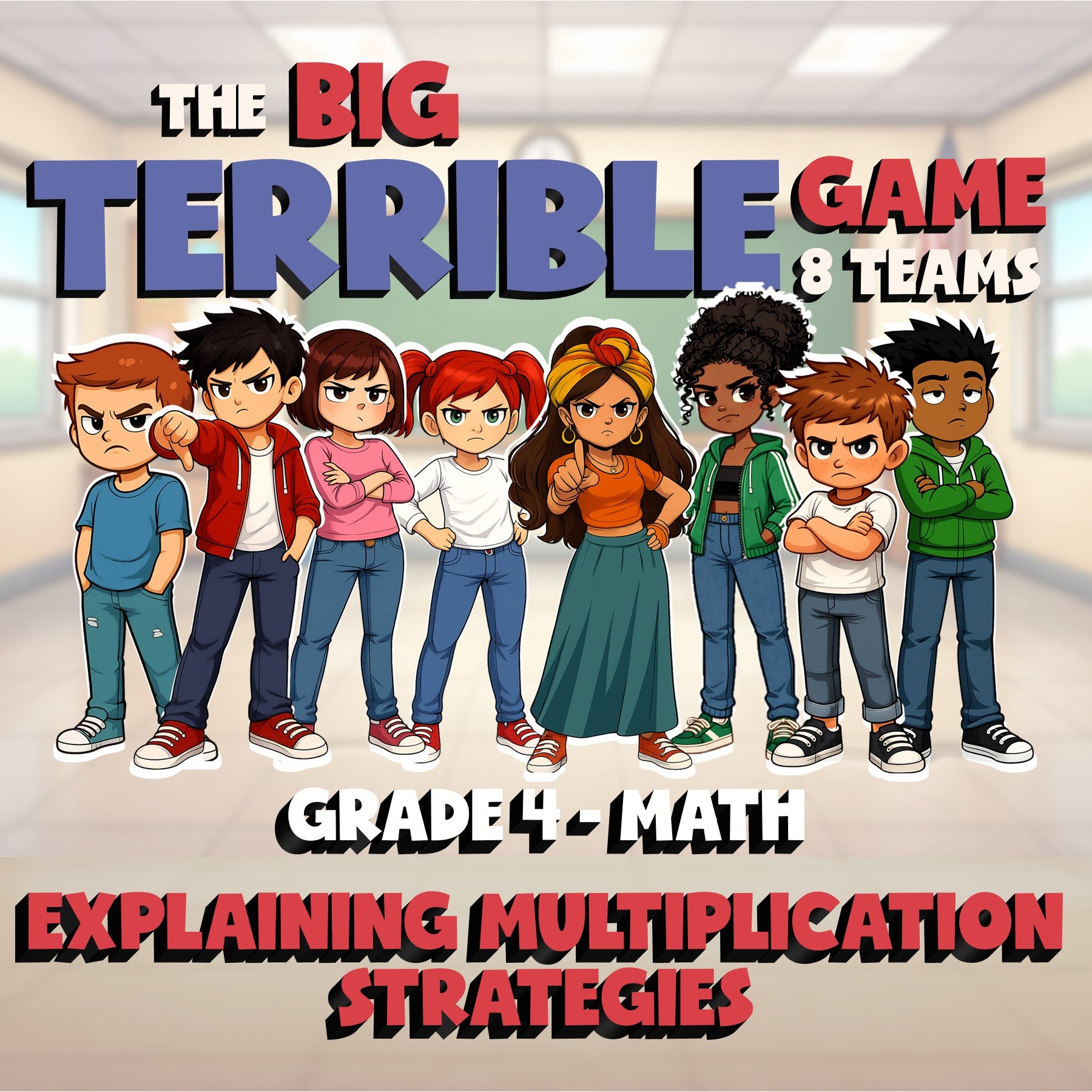 Explaining Multiplication Strategies BIG TERRIBLE GAME - Grade 4 Math Review