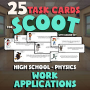 Work Applications SCOOT TASK CARDS Science Game - No Prep Physics Review