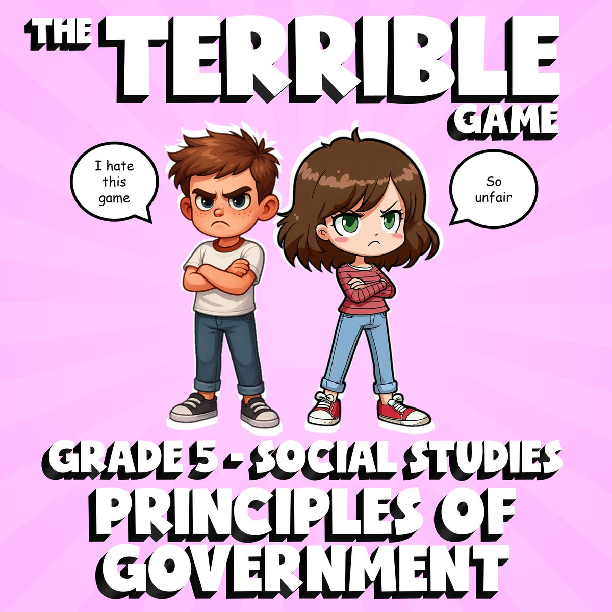 Principles of Government THE TERRIBLE GAME - No Prep Grade 5 Socials Review