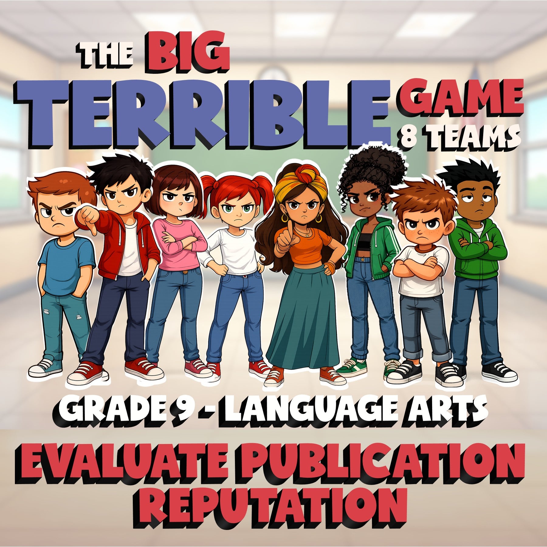 Evaluate Publication Reputation BIG TERRIBLE GAME - No Prep Grade 9 ELA Review