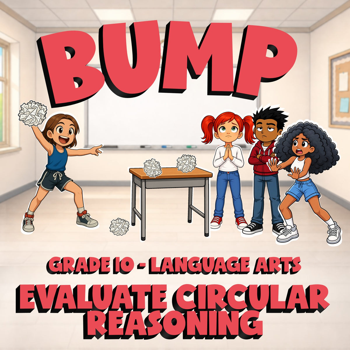 Evaluate Circular Reasoning BUMP ELA Game - No Prep Grade 10 Review Activity