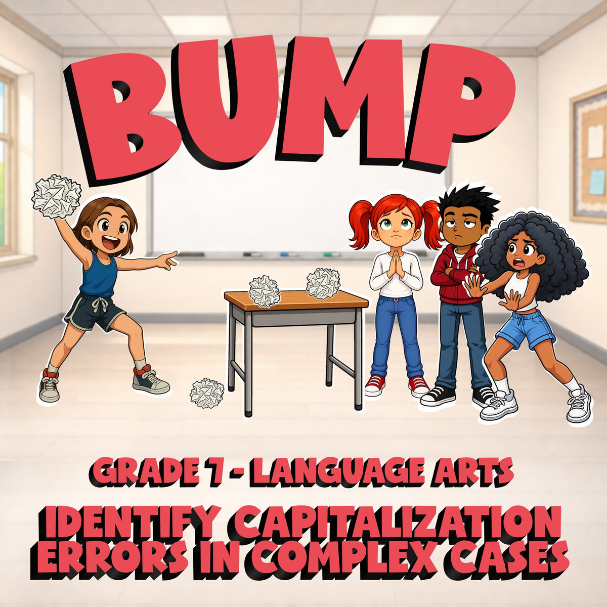 Identify Capitalization Errors in Complex Cases BUMP ELA Game - No Prep Grade 7