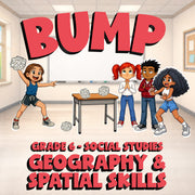 Geography & Spatial Skills BUMP Socials Game - No Prep Grade 6 Review Activity